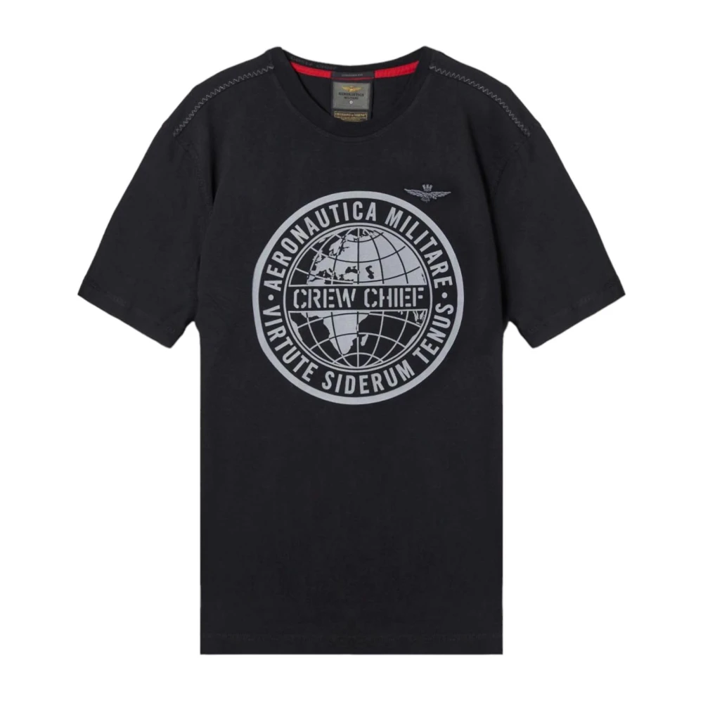 Aeronautica militare Korte Mouw T-shirt Black Heren