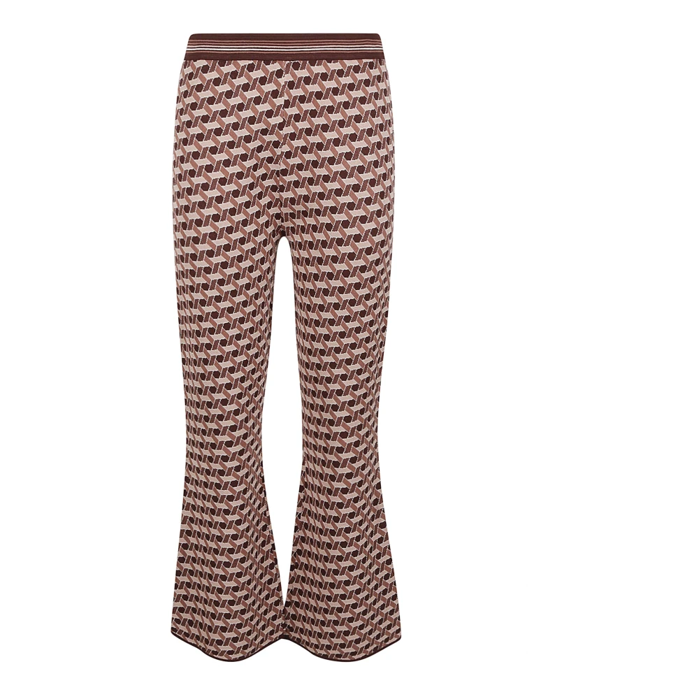 Diane Von Furstenberg Beige Broek Viscose Polyester Mix Gemaakt in China Multicolor Dames