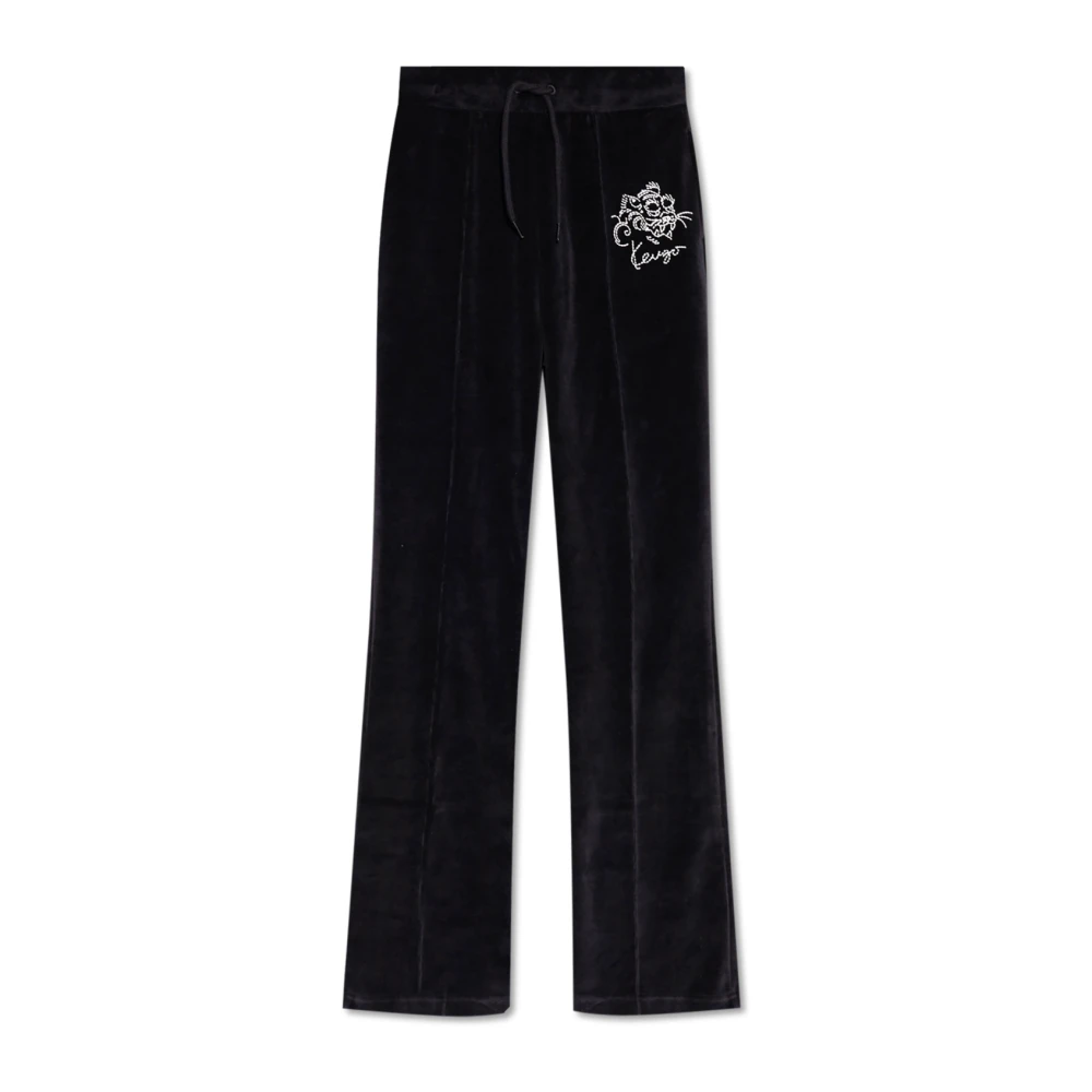 Kenzo Fluwelen uitlopende broek Black Dames