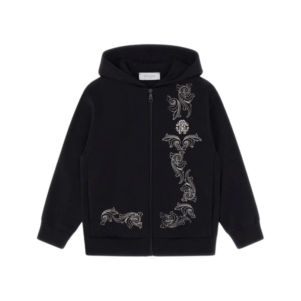 Roberto Cavalli Black Printed Sweatshirt Made In Italy - Male - Kids Sweatshirts - Black - 4 Y | 104 Cm - Kids