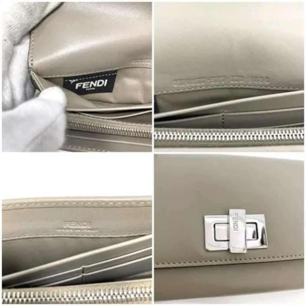 Fendi Vintage Pre-owned Leather wallets Gray Dames