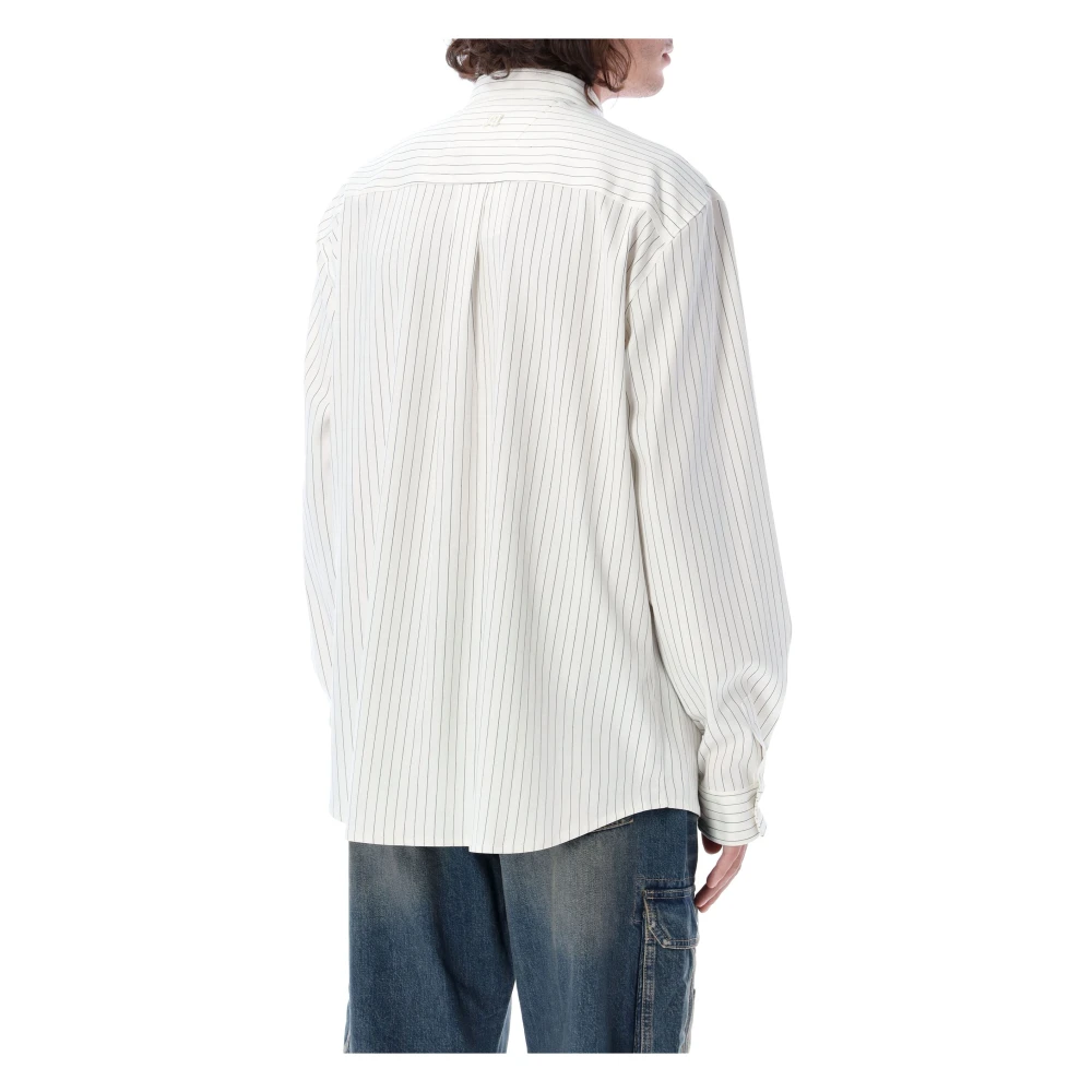 Misbhv Klassieke Pinstripe Overhemd Off White Beige Heren