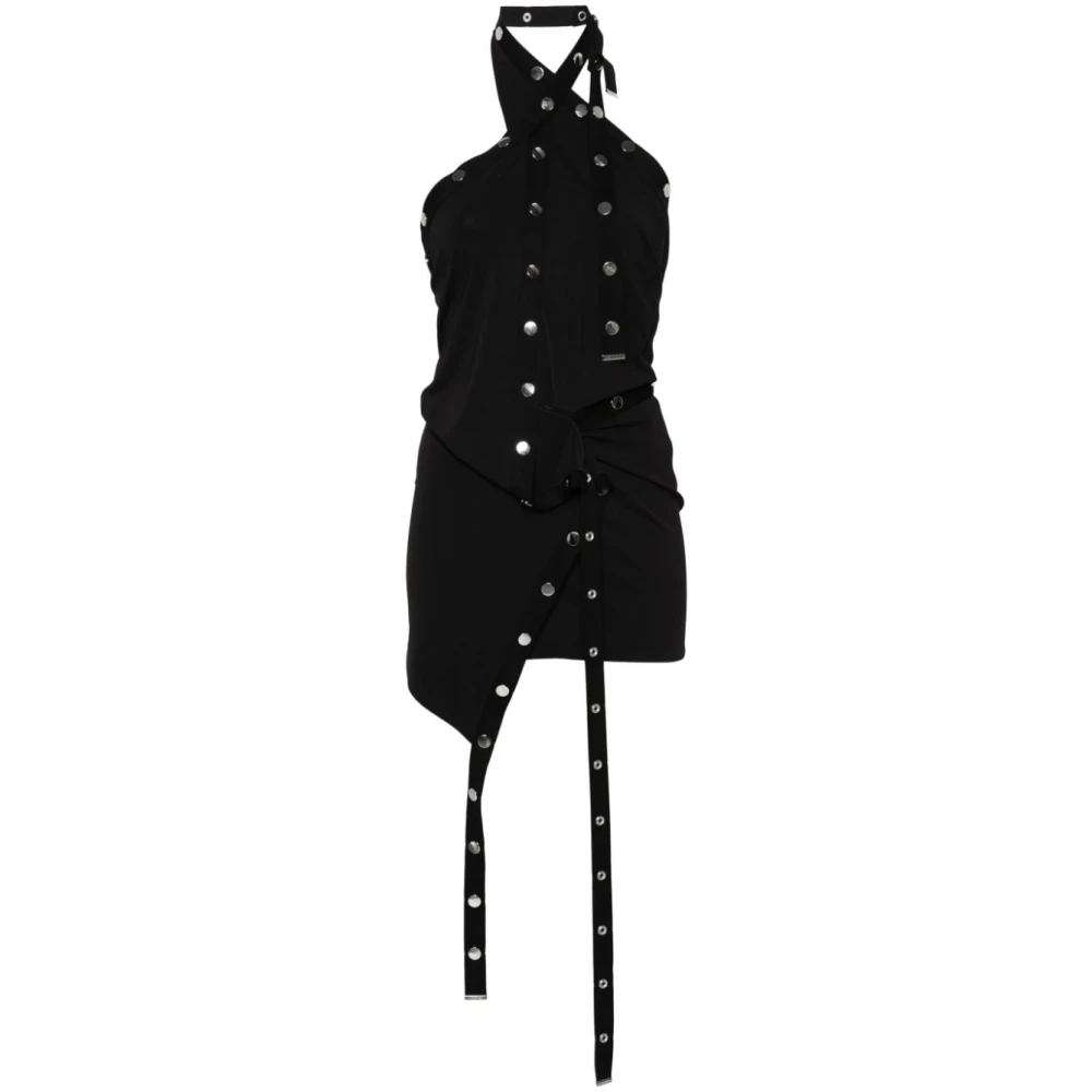 The Attico Zwarte jurk met studs Black Dames