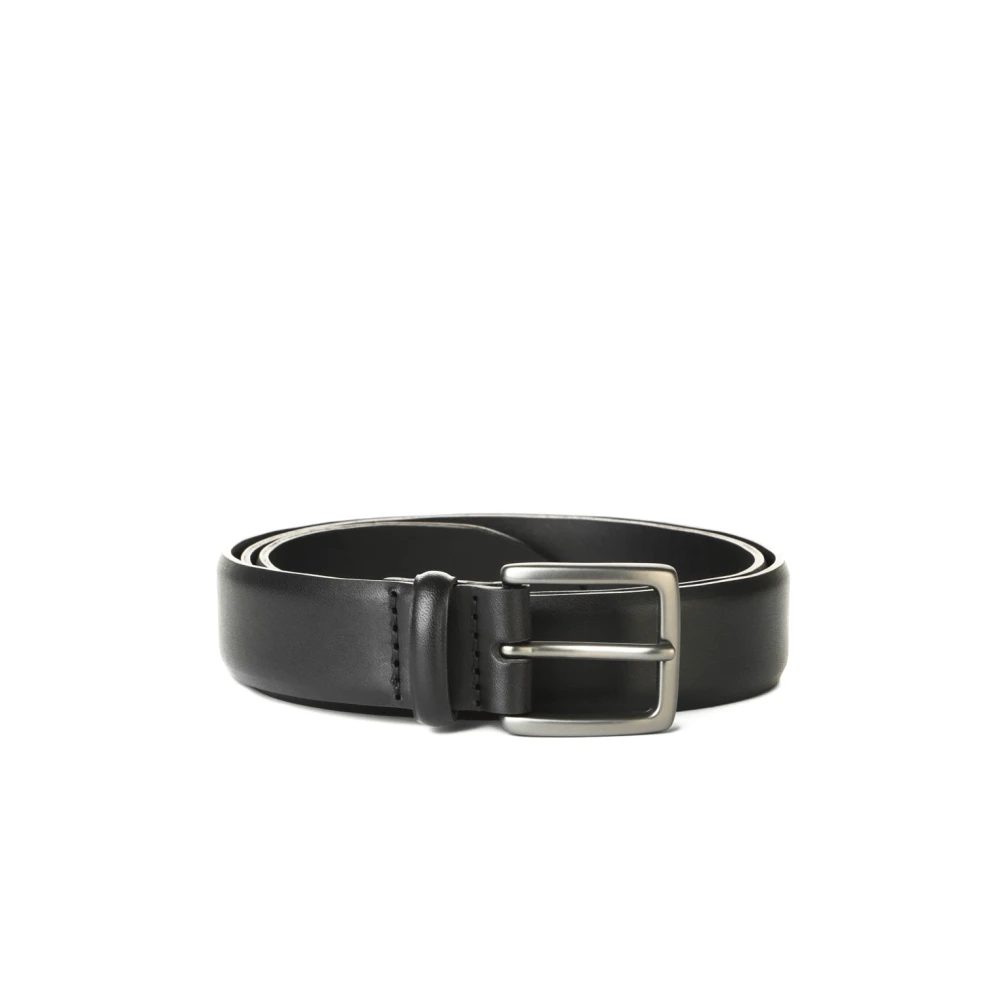 Orciani Men's Black Brushed Leather Belt With Burnished Buckle - Belts - 100 Cm - Accessories