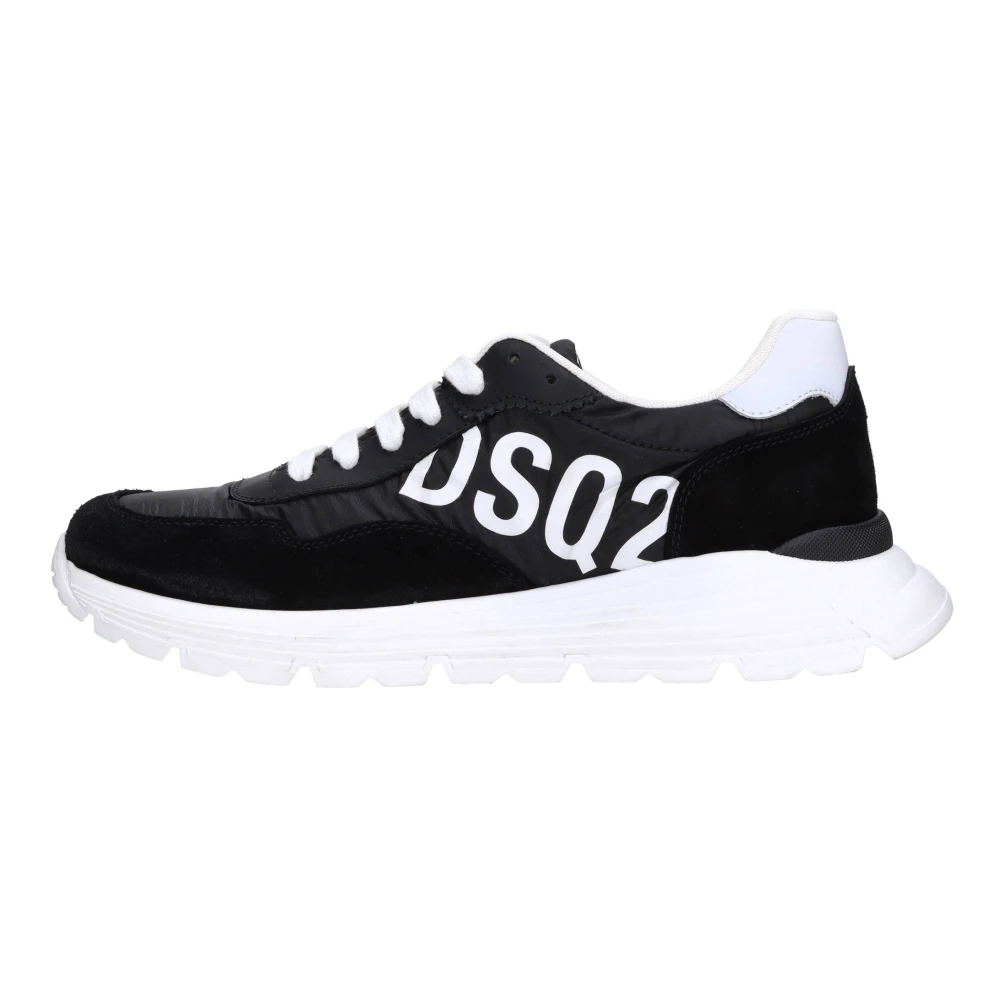 Dsquared2 Fabric and Suede Sneakers Dames Schoenen Zwart