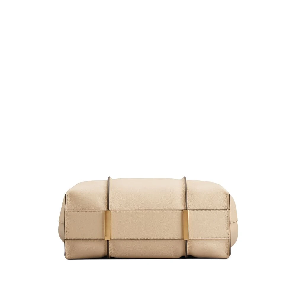 TOD'S Korrelig Beige Leren Tote Tas Beige Dames