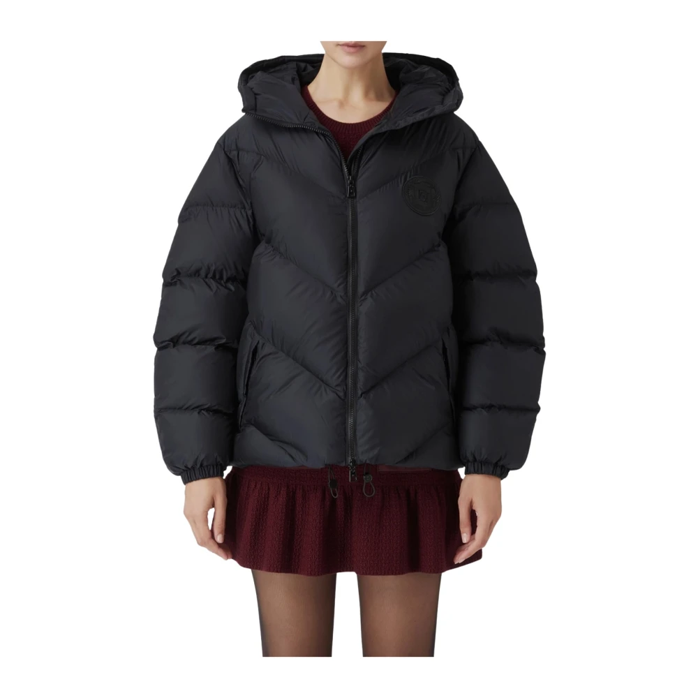 Elisabetta Franchi Zwarte Jassen voor Vrouwen Black Dames