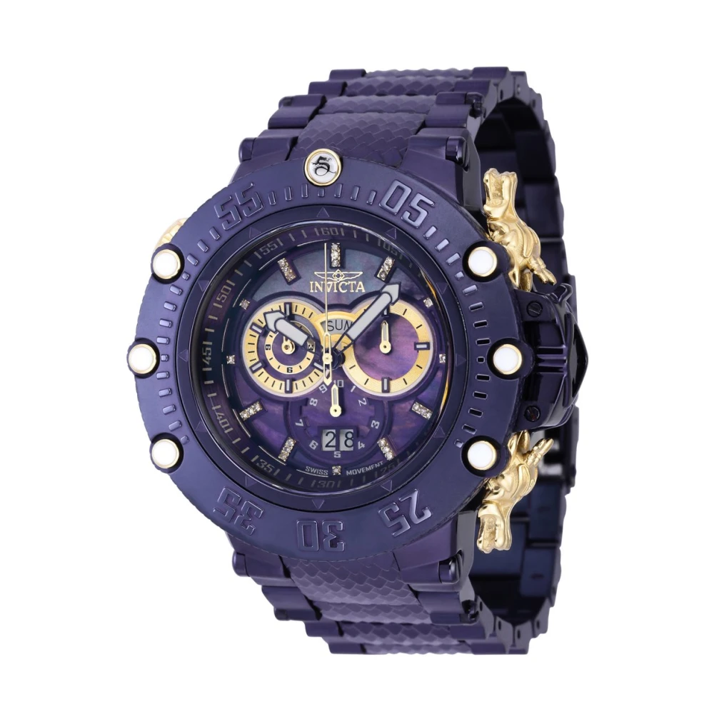 Invicta Watches Subaqua 38715 Men's Quartz Watch - 52mm - With 26 diamonds Purple, Herr