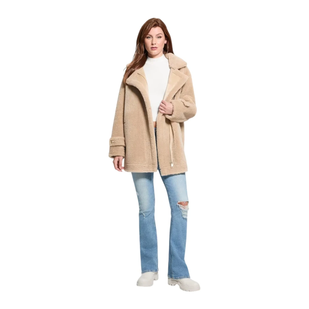 Guess Stijlvolle Jas voor Mannen en Vrouwen Beige Dames