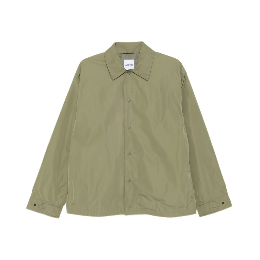 Aspesi Men's Green Light Jackets, L, Shirt Jacket