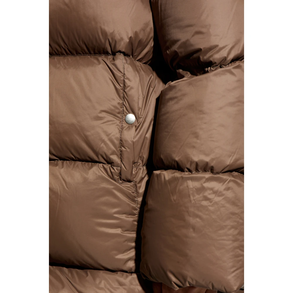 Rick Owens Donzen Jas met Opstaande Kraag Brown Heren