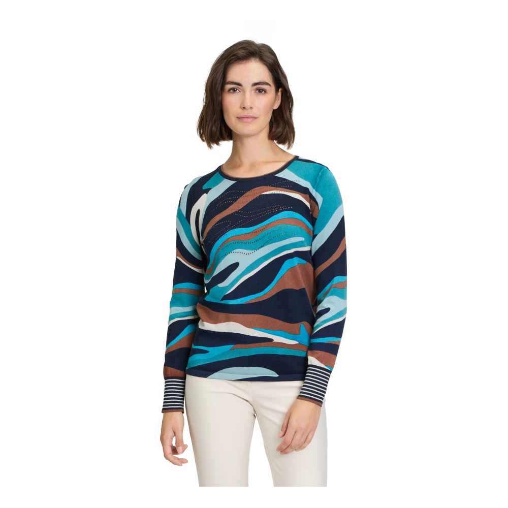 Betty Barclay Fijngebreide trui met print Multicolor Dames