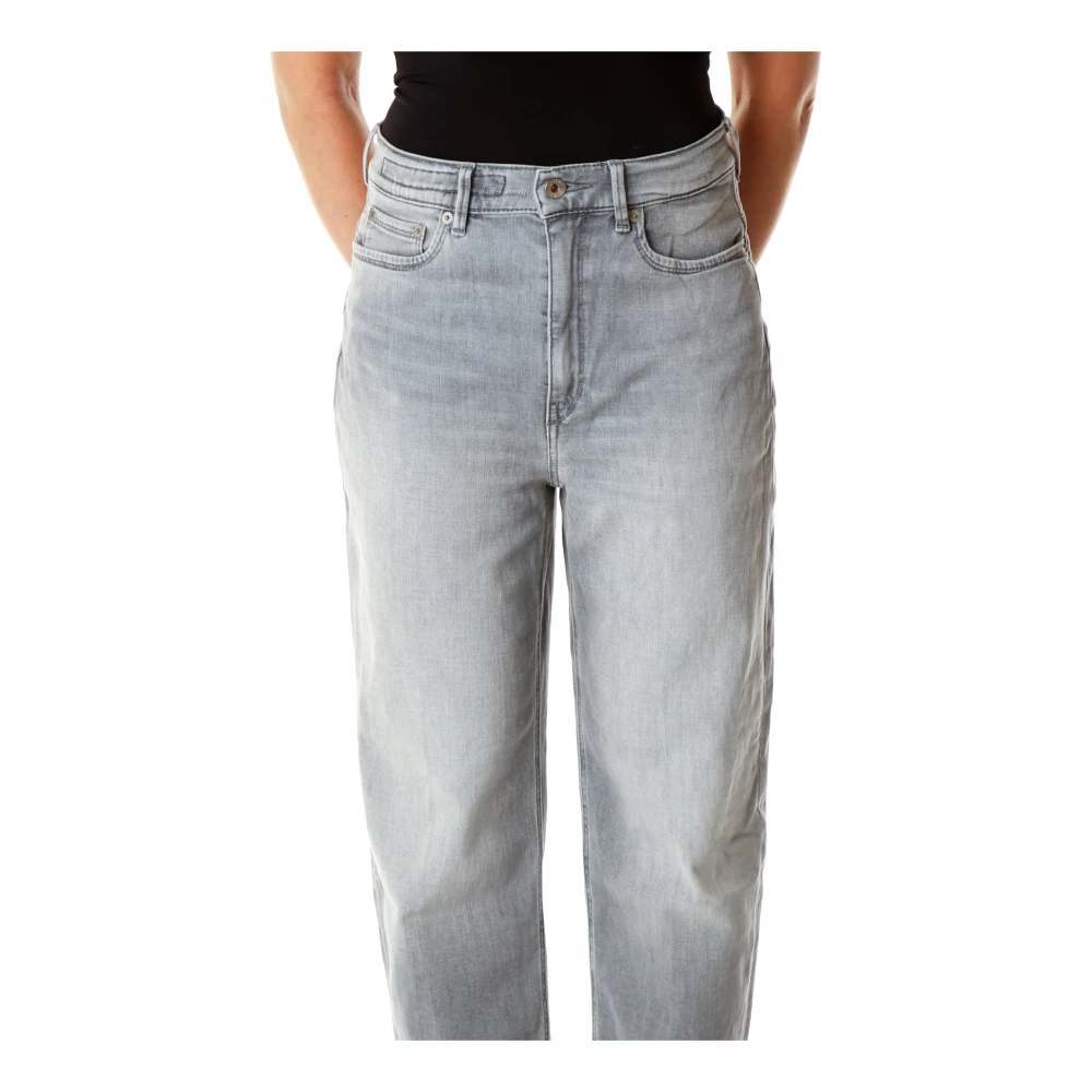 drykorn Cropped Tapered Fit Mid Waist Jeans Gray Dames