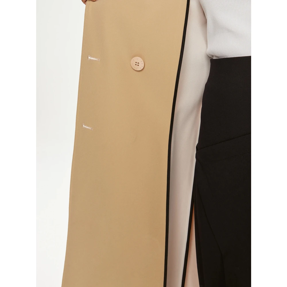 PATRIZIA PEPE Beige Trenchcoat met Fly Buckle Brown Dames