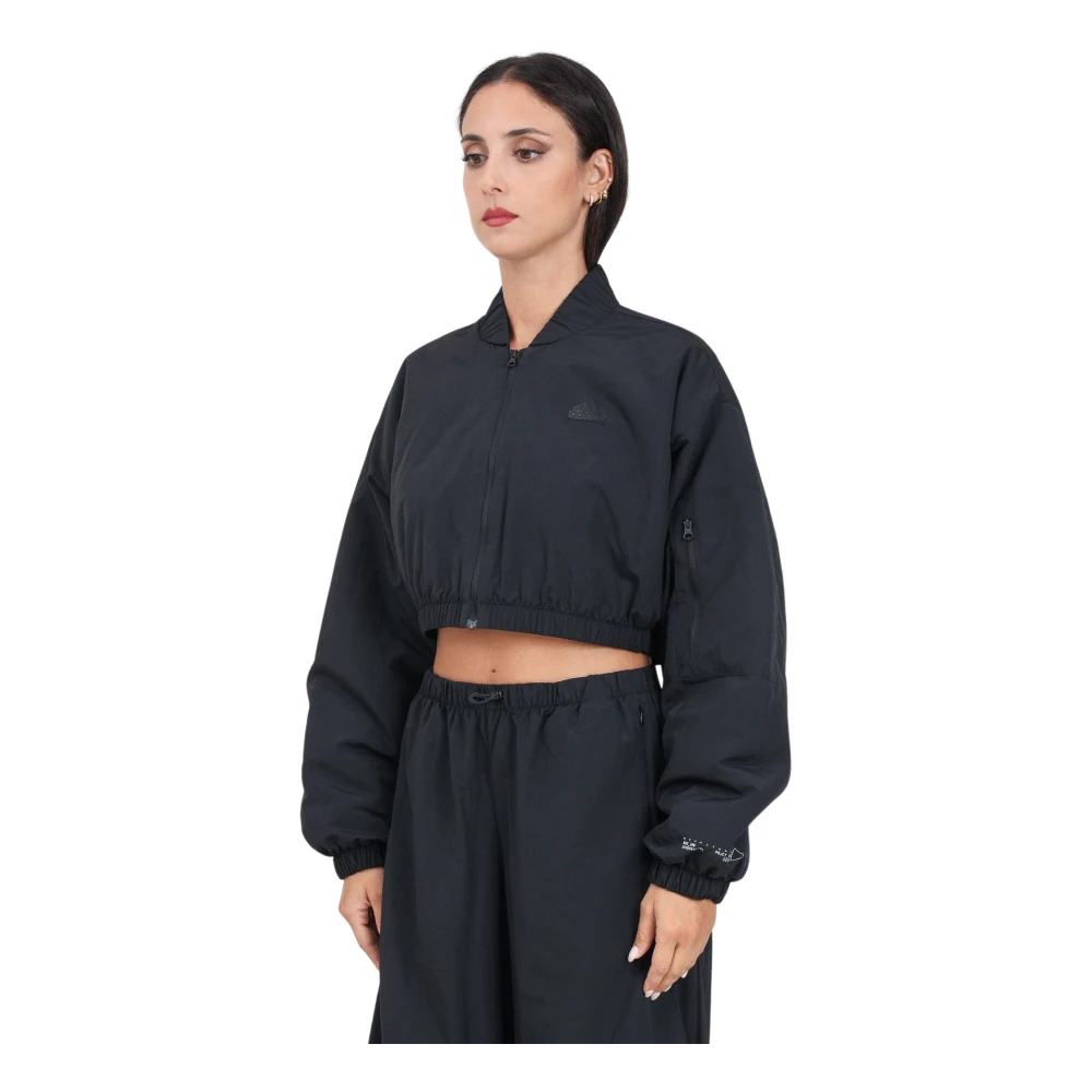 Adidas City Escape Padded Bomber Jacket Zwart Black Dames