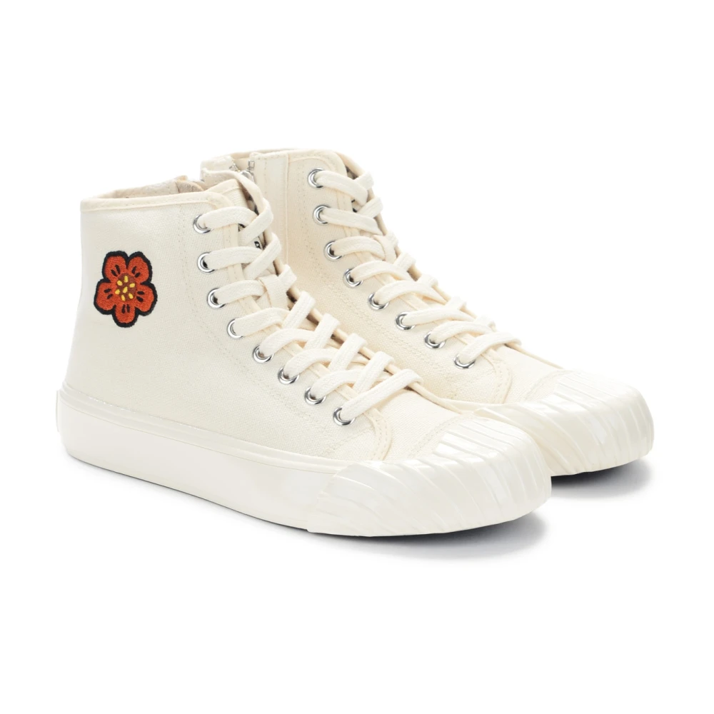 Kenzo Hoge School Canvas Sneaker Wit White Dames