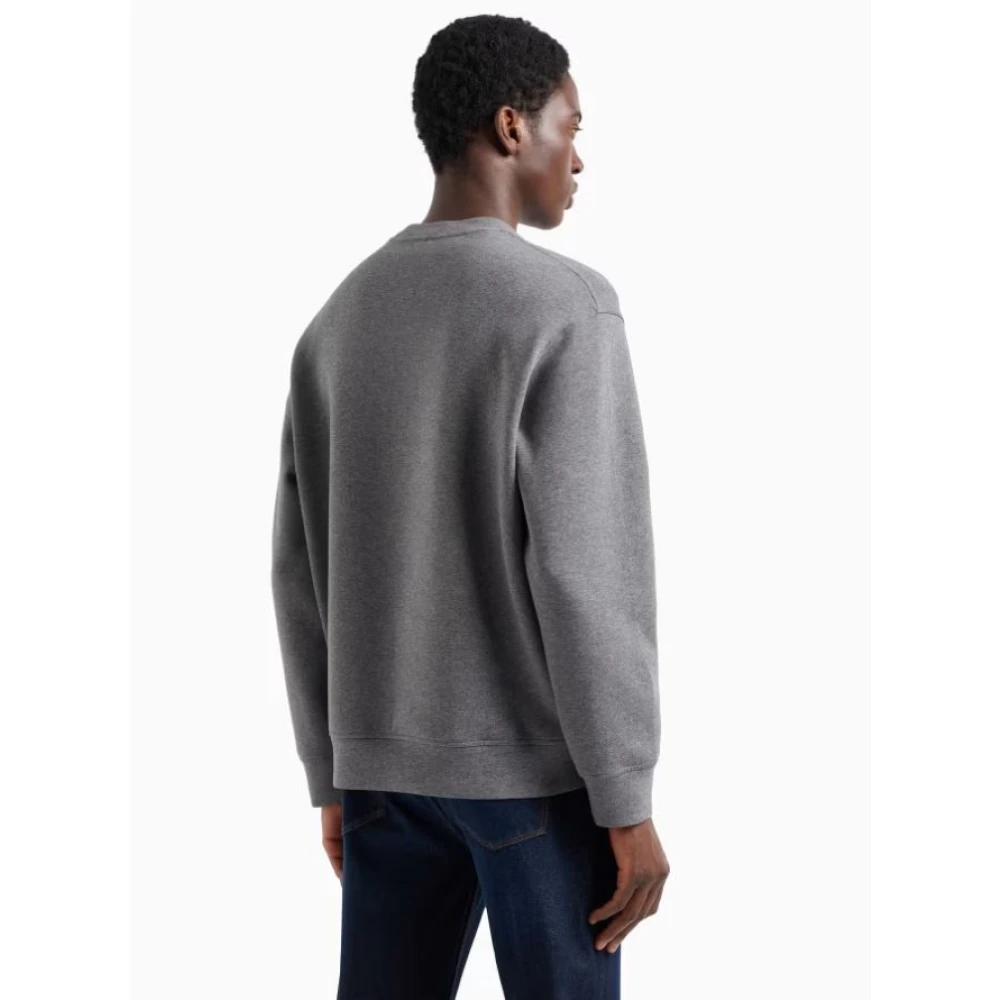 Emporio Armani Dubbele Jersey Crew Neck Sweater Gray Heren
