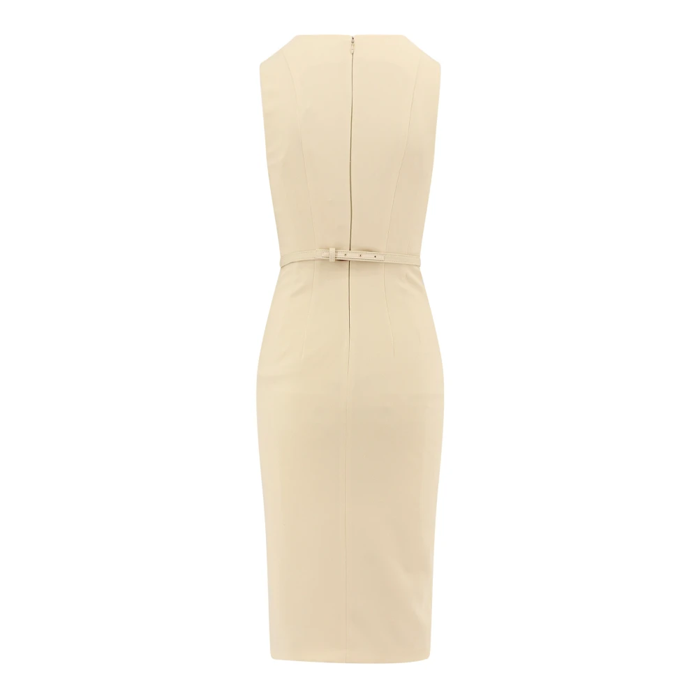 Elisabetta Franchi Midi jurk met gewatteerde cups Beige Dames