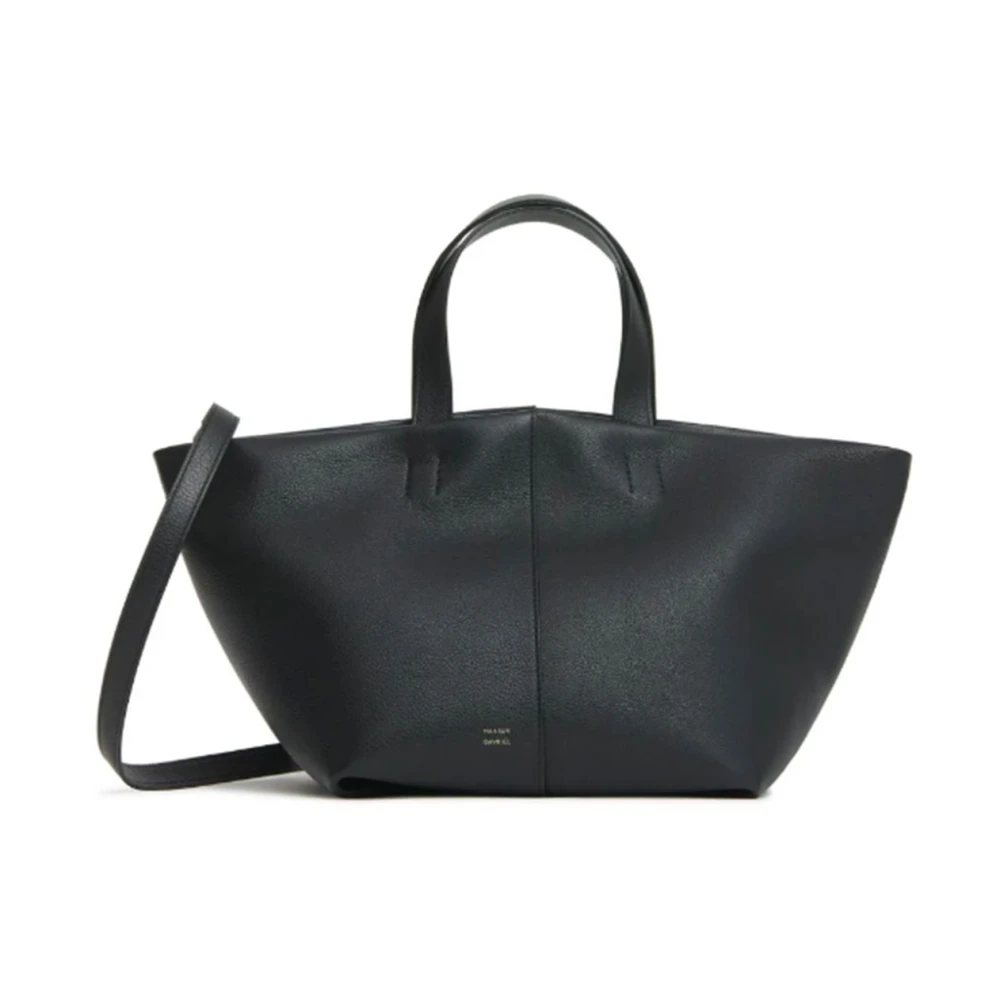 Mansur Gavriel Zwarte Kalfsleren Trapeziumtas Black Dames