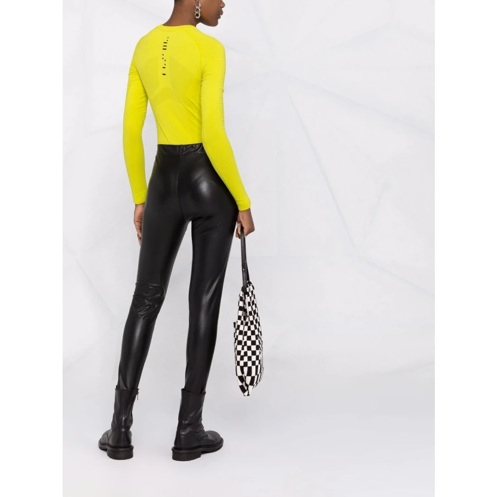 Ermanno Scervino Zwarte Skinny Leren-Look Broek Black Dames
