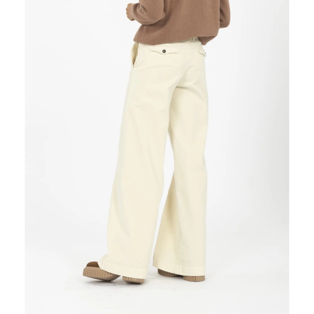 Nine In The Morning Wijde Corduroy Broek White Dames