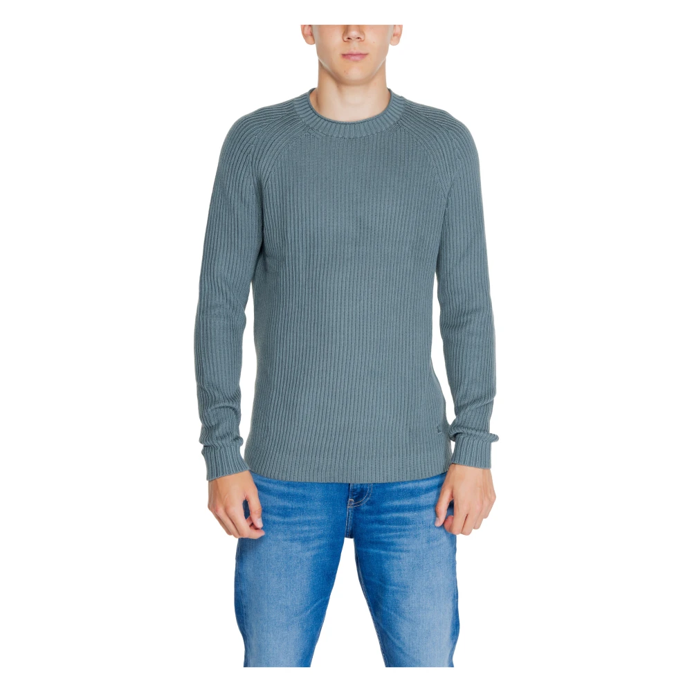Calvin Klein Jeans Groene Katoenen Gebreide Trui Green Heren