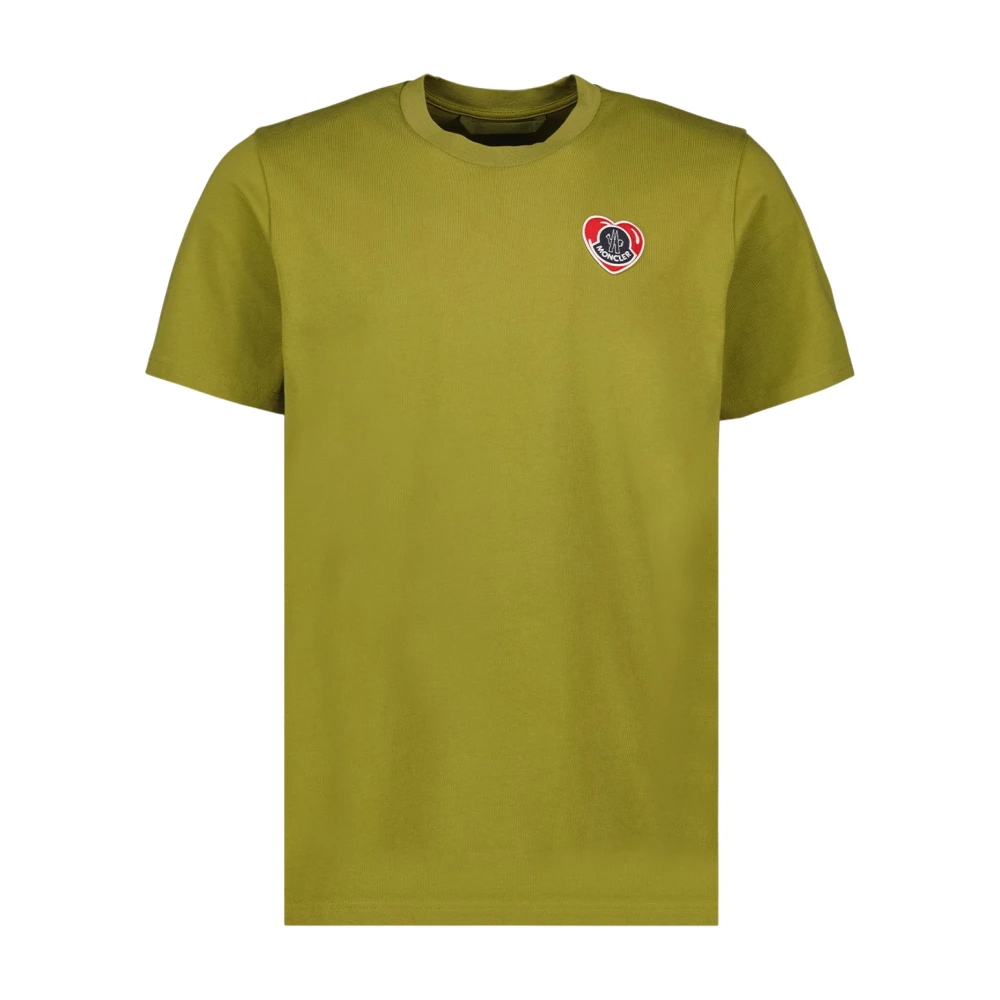 Moncler Hart Logo T-shirt voor Mannen Green Heren