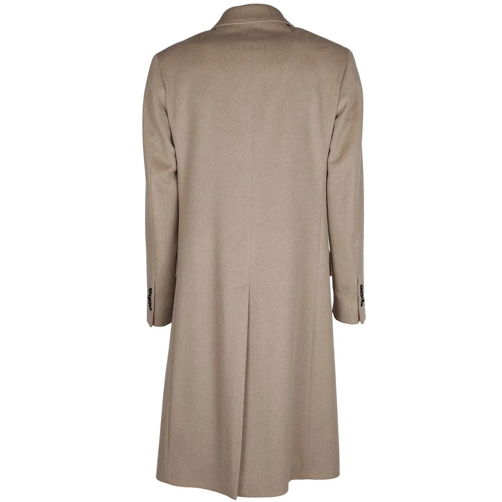Made in Italia Beige Wollen Jas met Dubbele Knopenrij Beige Heren