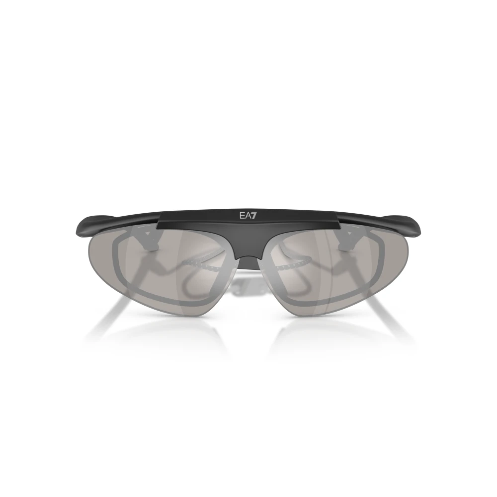 Ea7 Unisex Black Sports Sunglasses With Flip-Up Lenses - Image 3