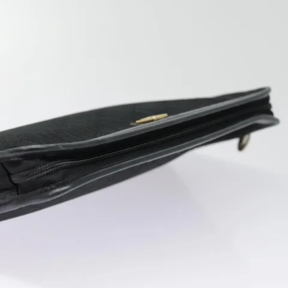 Dior Vintage Pre-owned Canvas clutches Black Dames