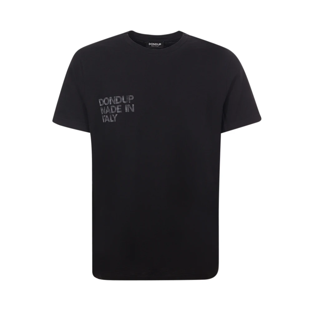 Dondup Zwart Logo Print Crew-neck T-shirt Black Heren
