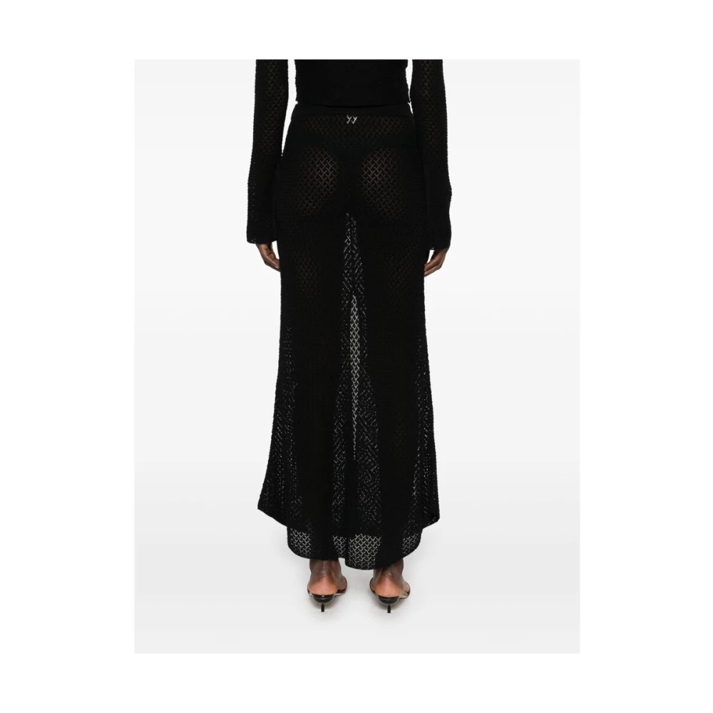 The Garment Zwarte Rok met Voorsplit Black Dames