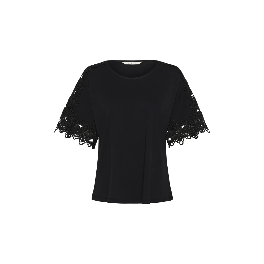 Cream - Tops > T-Shirts - Black - Cream - Modalova