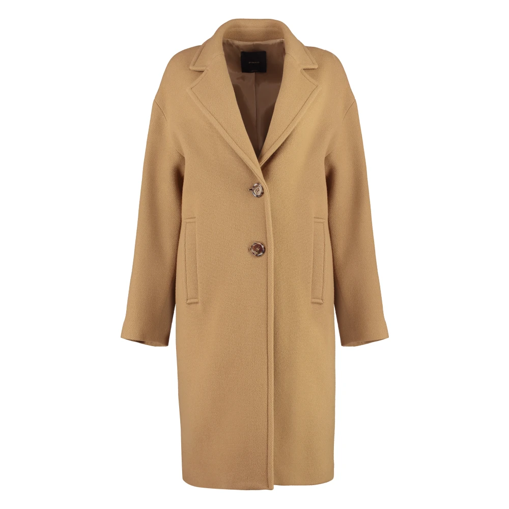 Pinko Wollen Jas met Reverskraag Brown Dames