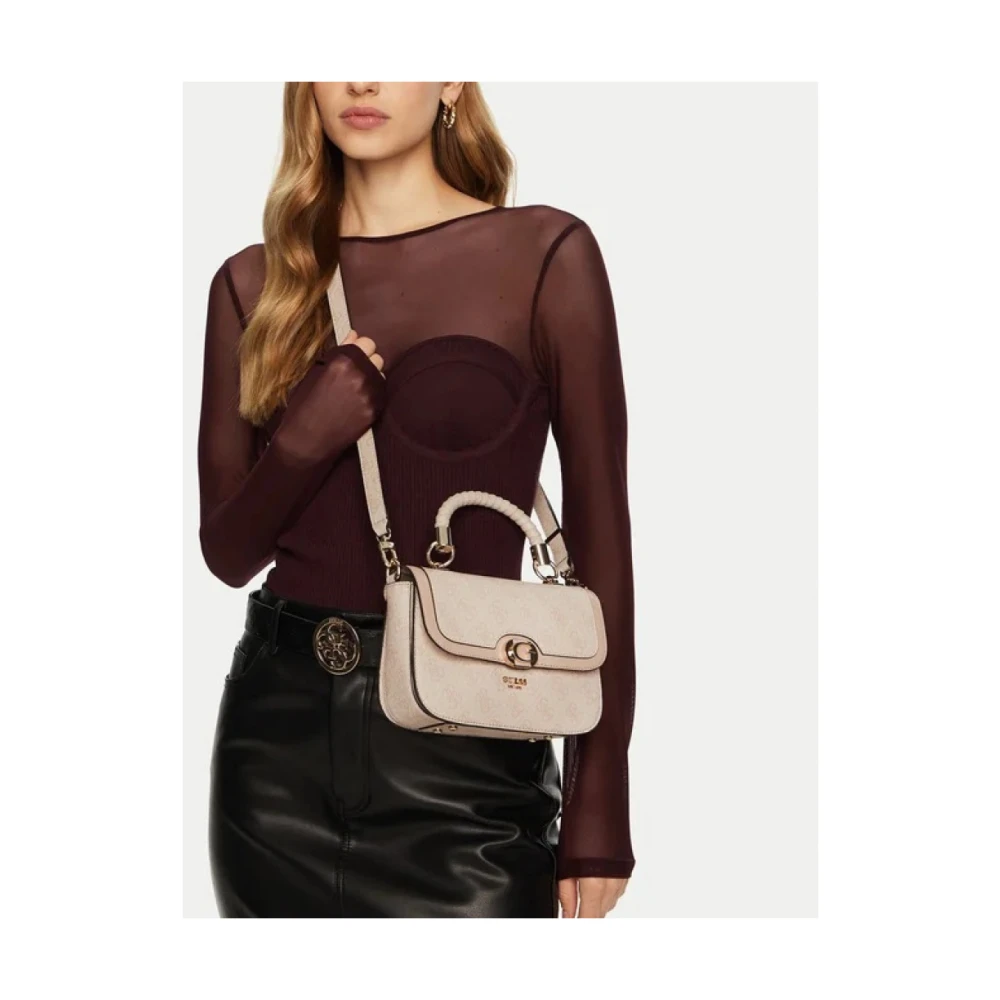 Guess Stijlvolle Logo Top Handtassen Beige Dames