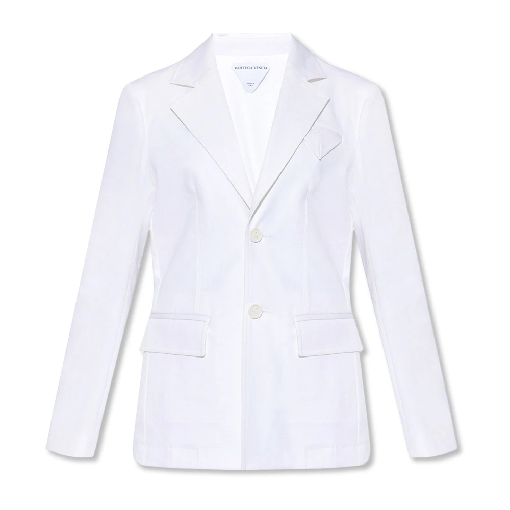 Bottega Veneta Bomullsblazer Skjortkrage Kvinnor White, Dam