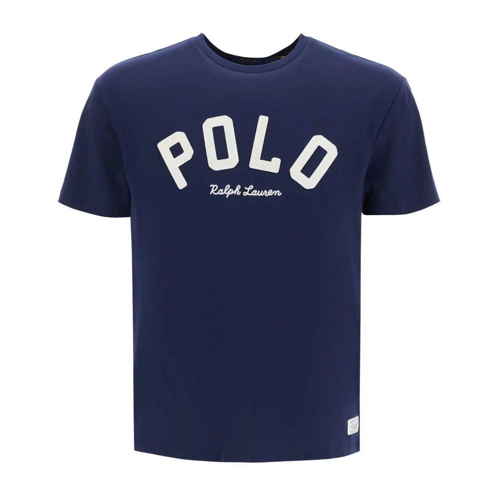 Polo Ralph Lauren Geborduurd Logo Katoenen T-shirt Blue Heren