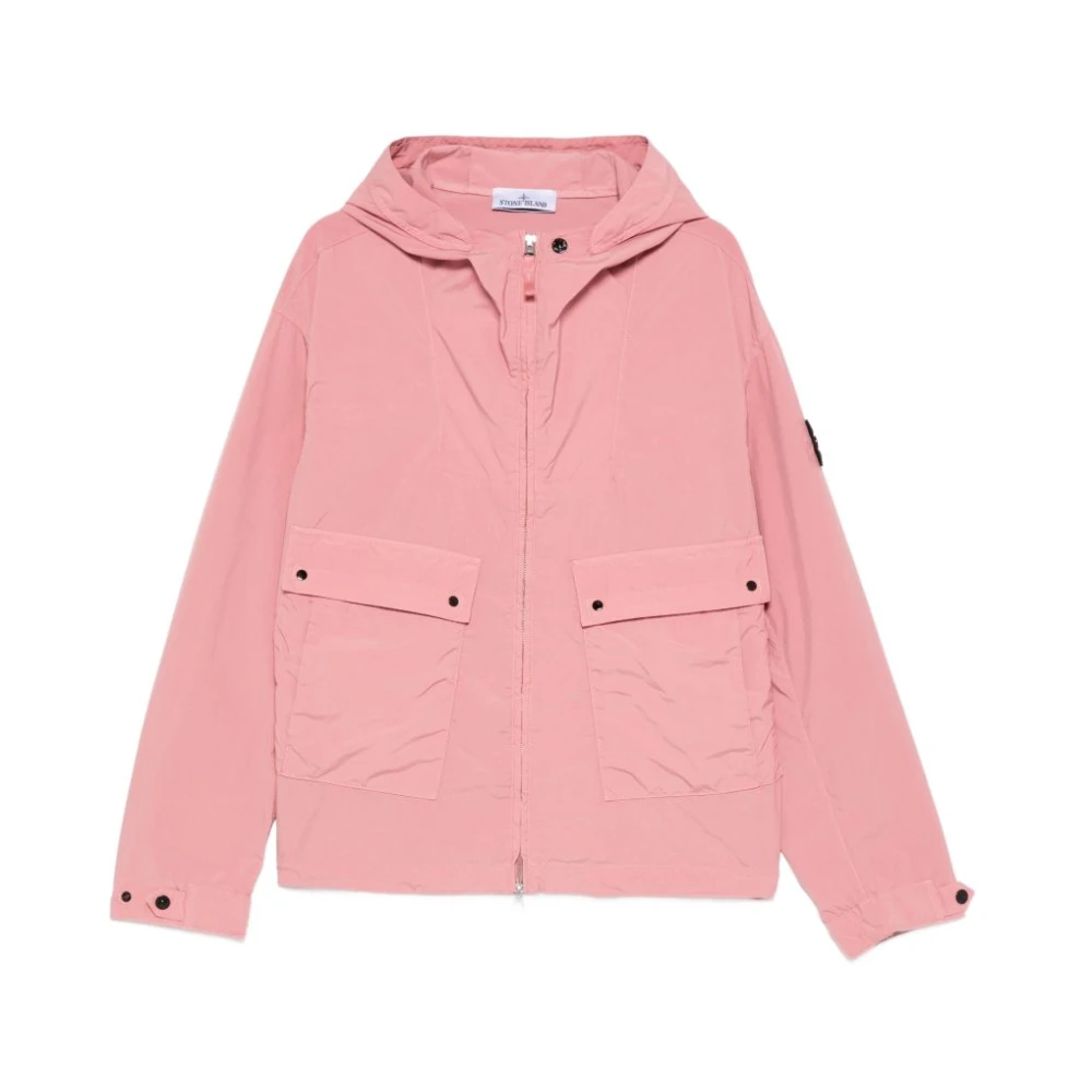 Stone Island Pink Light Compact Touch Poly-Tc Jacket - Male - Light Jackets - M - Jackets