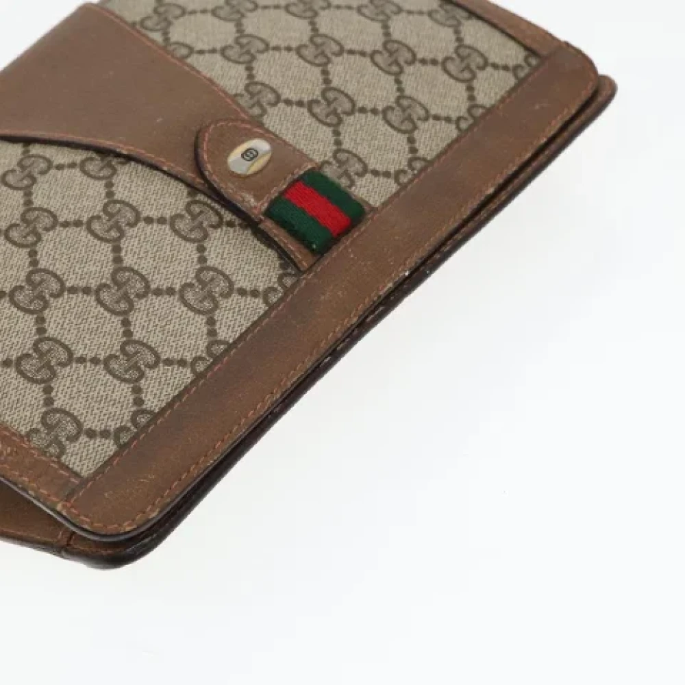 Gucci Vintage Pre-owned Leather clutches Beige Dames