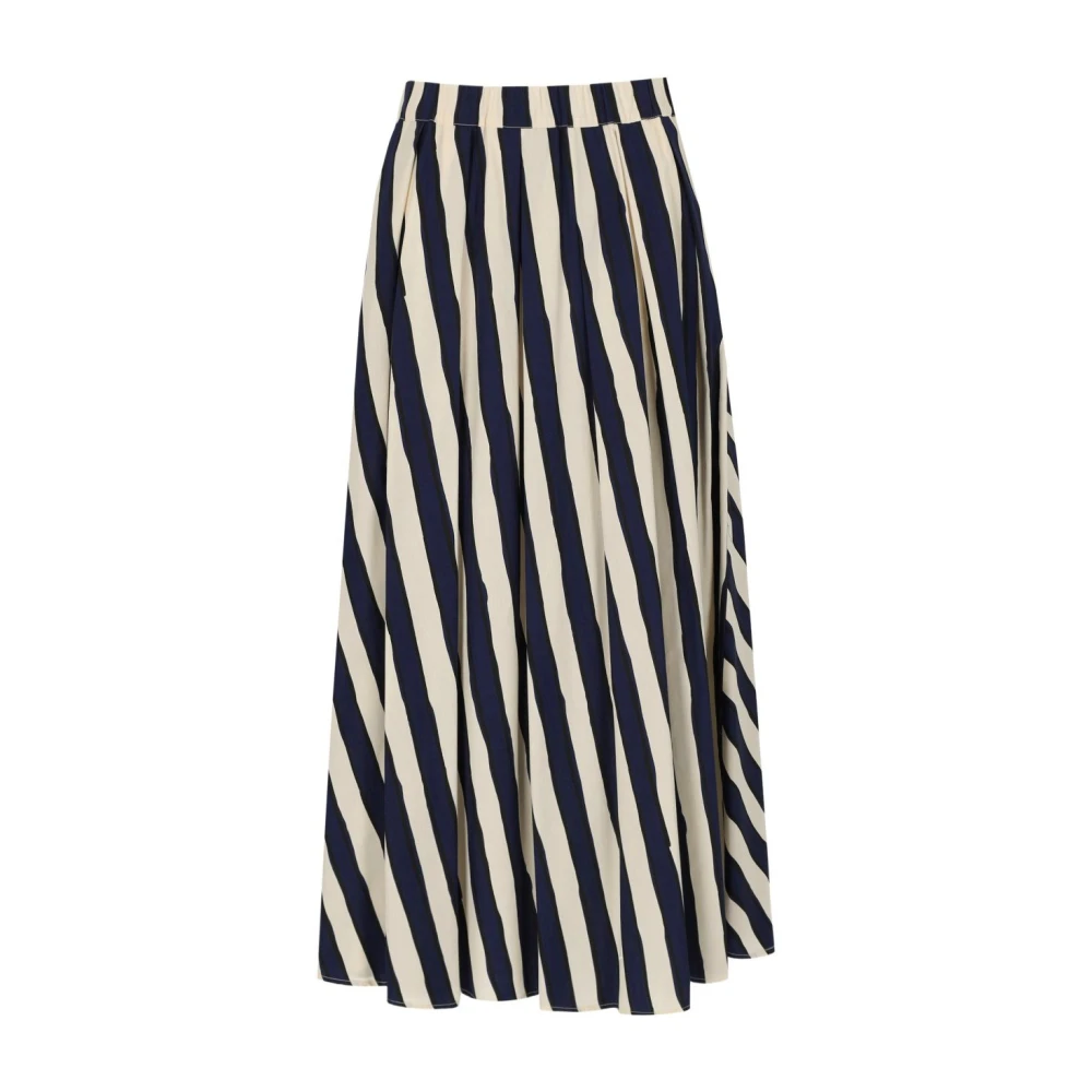 Weekend Max Mara Blue Striped Skirt - Female - Midi Skirts - S - Skirts