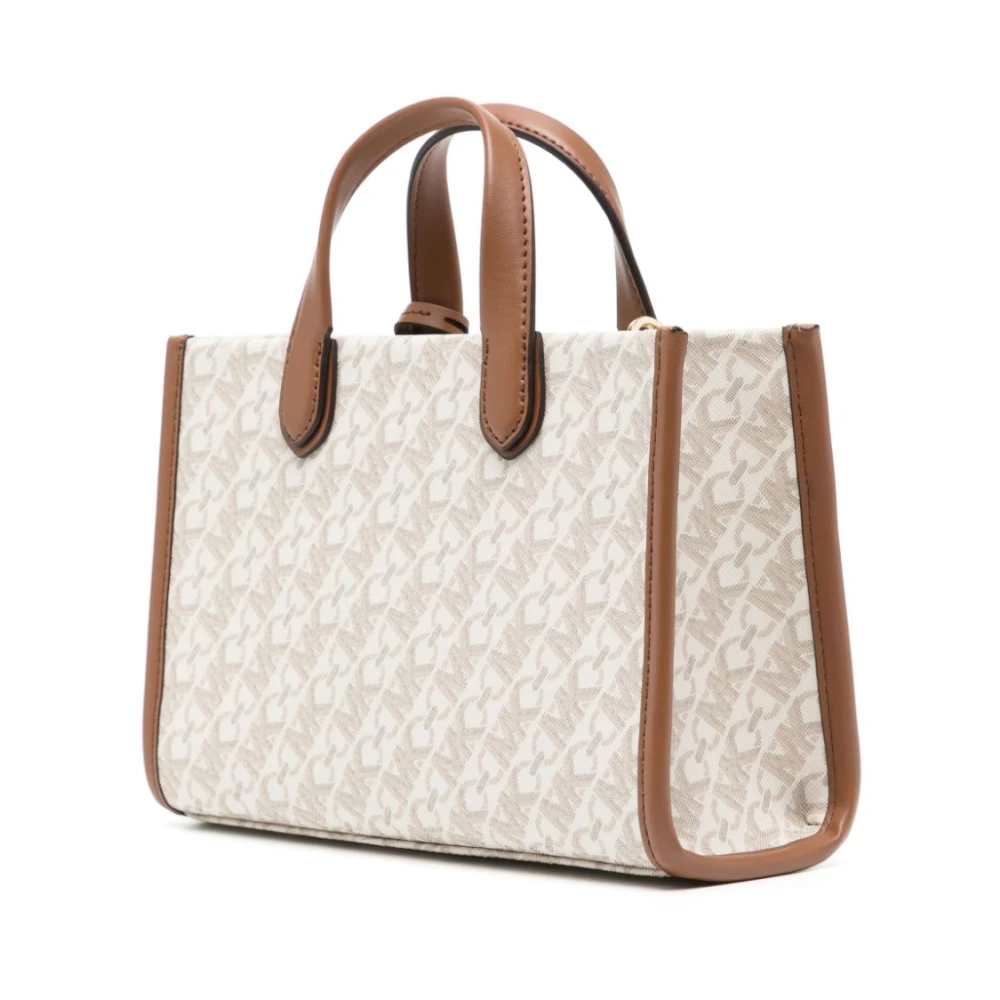 Michael Kors Beige Leren Handtas met Logo Beige Dames