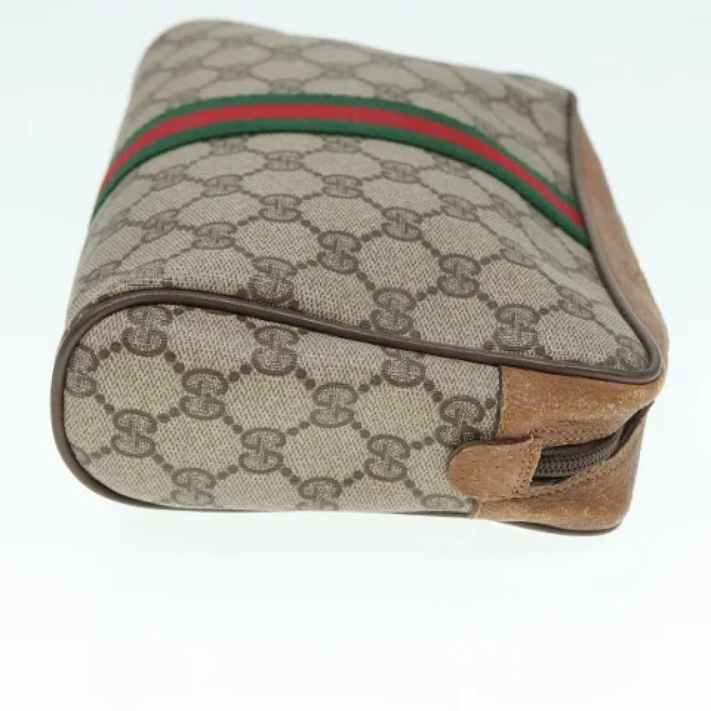 Gucci Vintage Pre-owned Leather clutches Beige Dames