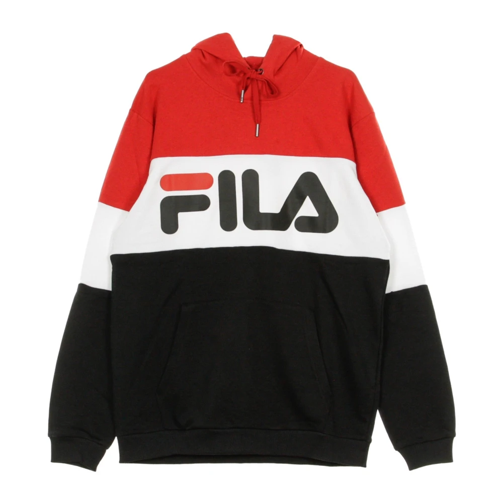 Fila Lichtgewicht Hoodie Nacht Geblokkeerd Rood Zwart Wit Multicolor Heren