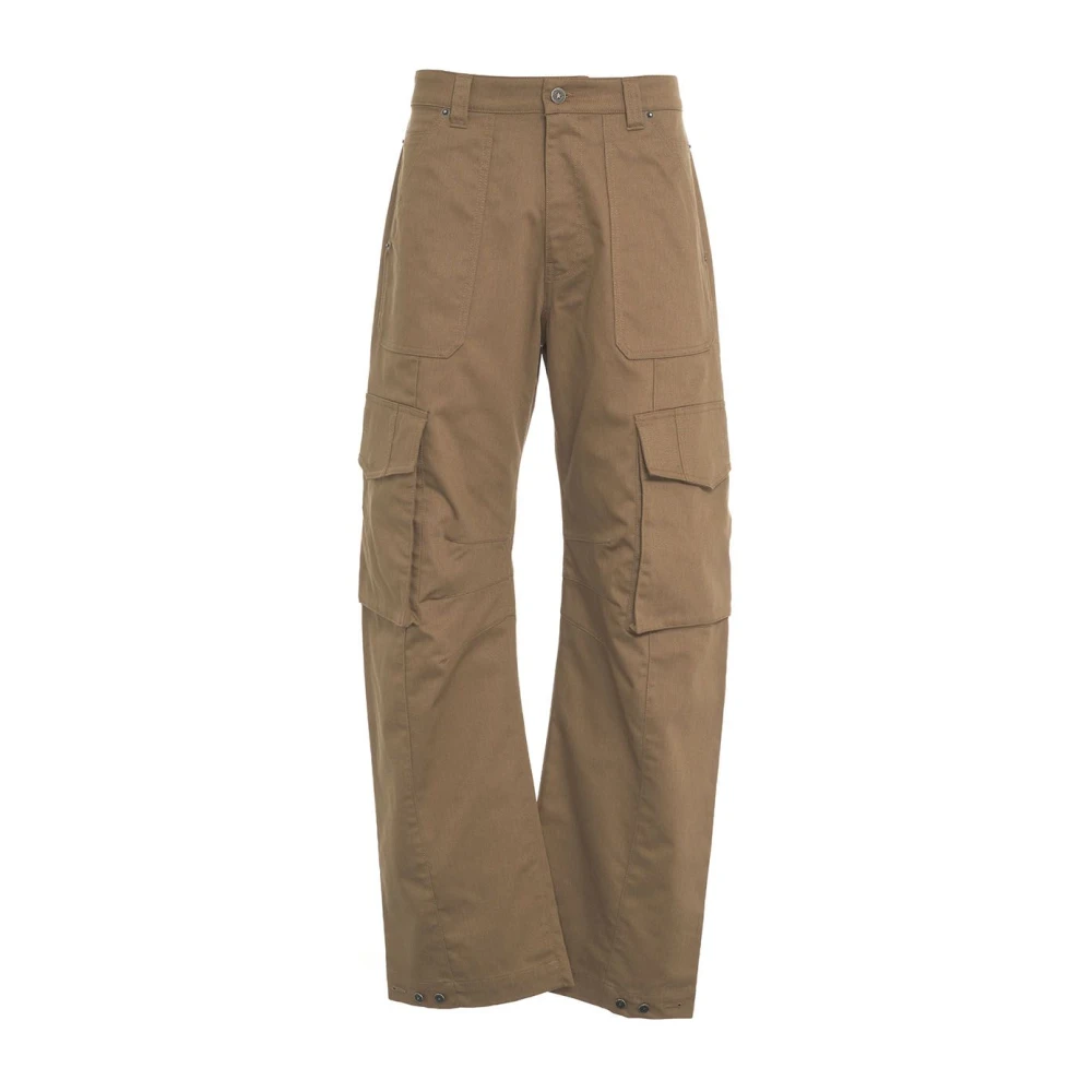 Golden Goose Men's Beige Wide Leg Cargo Trousers - Straight Trousers - M - Trousers