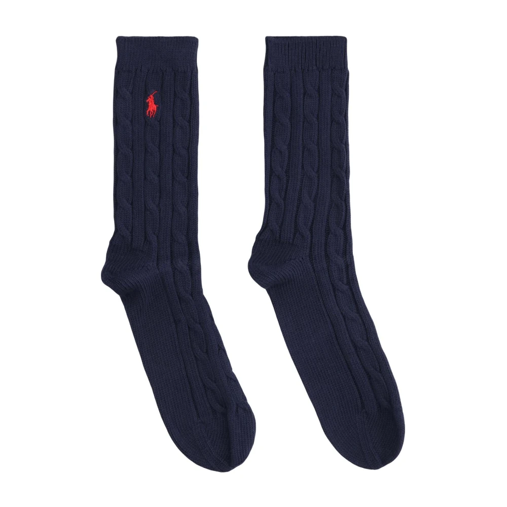 Polo Ralph Lauren Donna Blu Cable Knit Socks