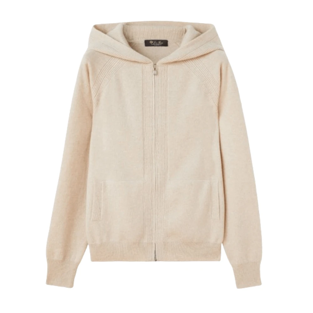 Loro Piana Kasjmier Gebreide Hoodie en Broek Set Beige Dames