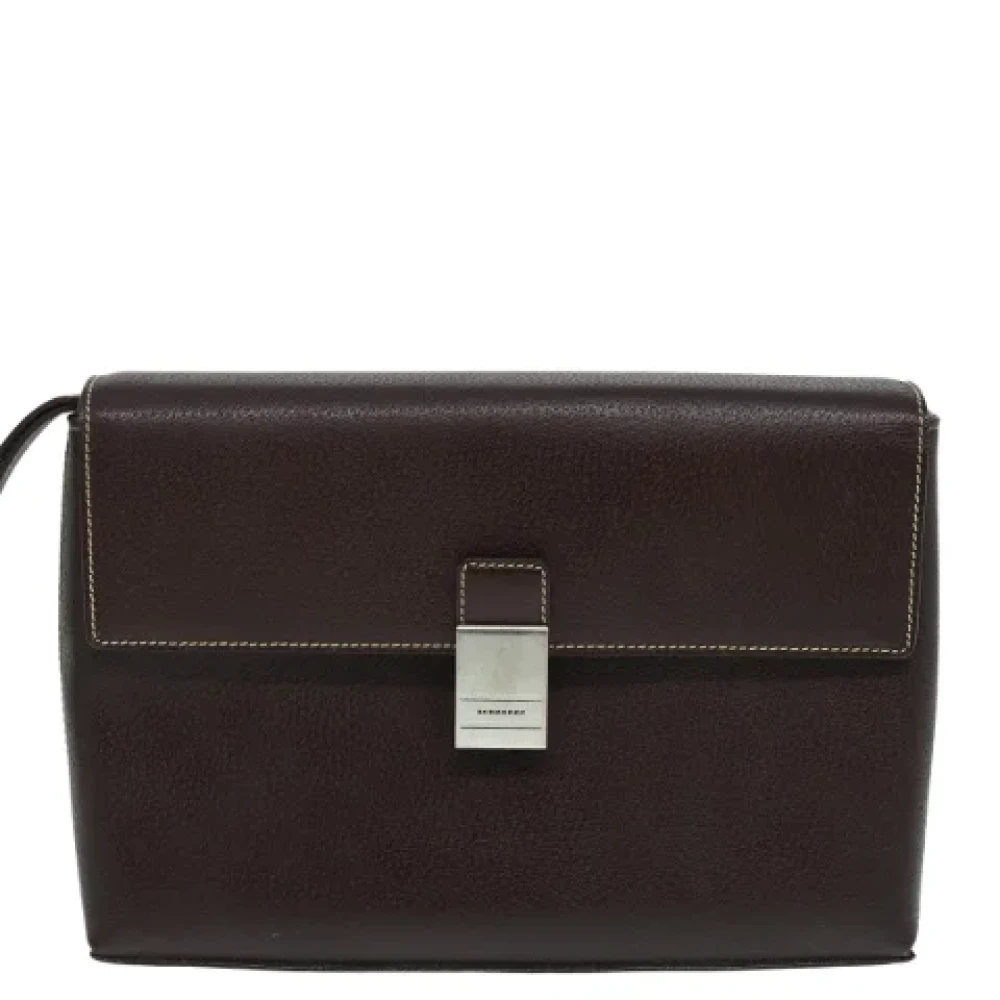 Burberry Vintage Pre-owned Leather clutches Brown Dames