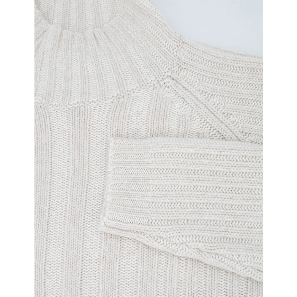 Panicale Fijn Garen Turtleneck Jumper Beige Dames