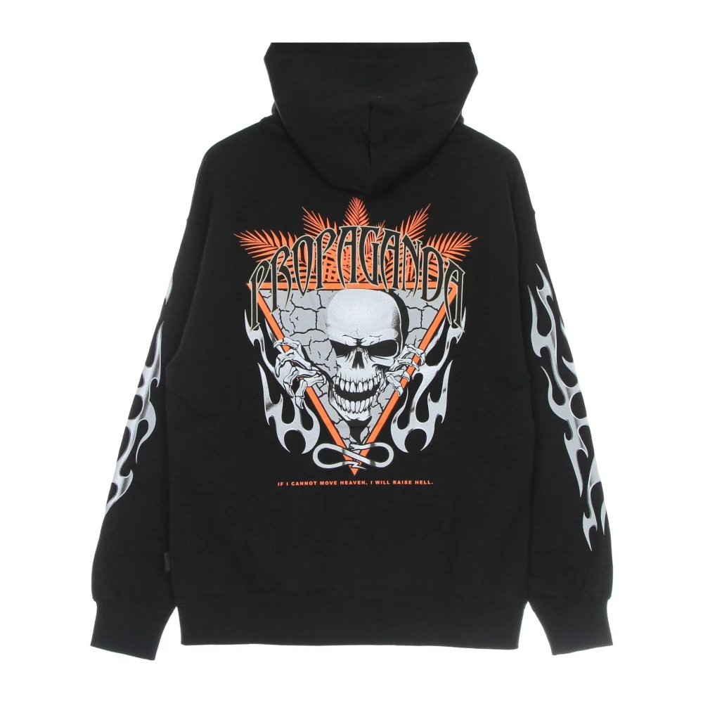 Propaganda Zwarte Skeleton Hoodie Lang Sweatshirt Black Heren