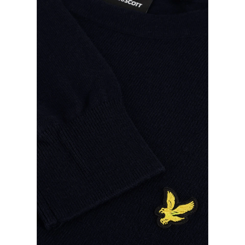 Lyle & Scott Katoen Merino Crew Neck Jumper Blue Heren